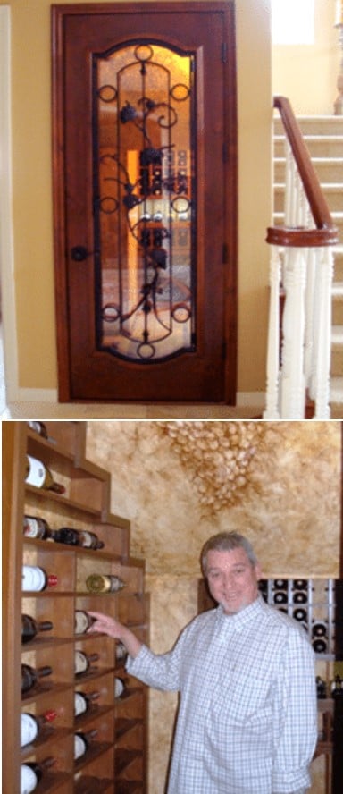 Elegant Residential Wine Cellar Door and Wine Cellar Art