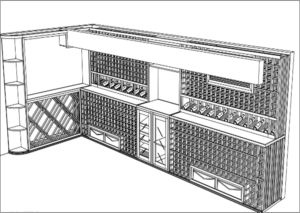 3D Custom Wine Cellar Design Atlanta