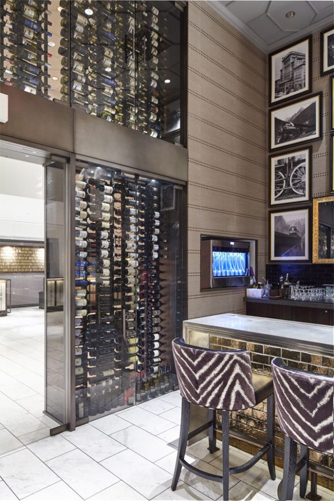Contemporary Commercial Wine Cellar Built by a Reliable Installer in Atlanta Using VintageView Custom Wine Racks