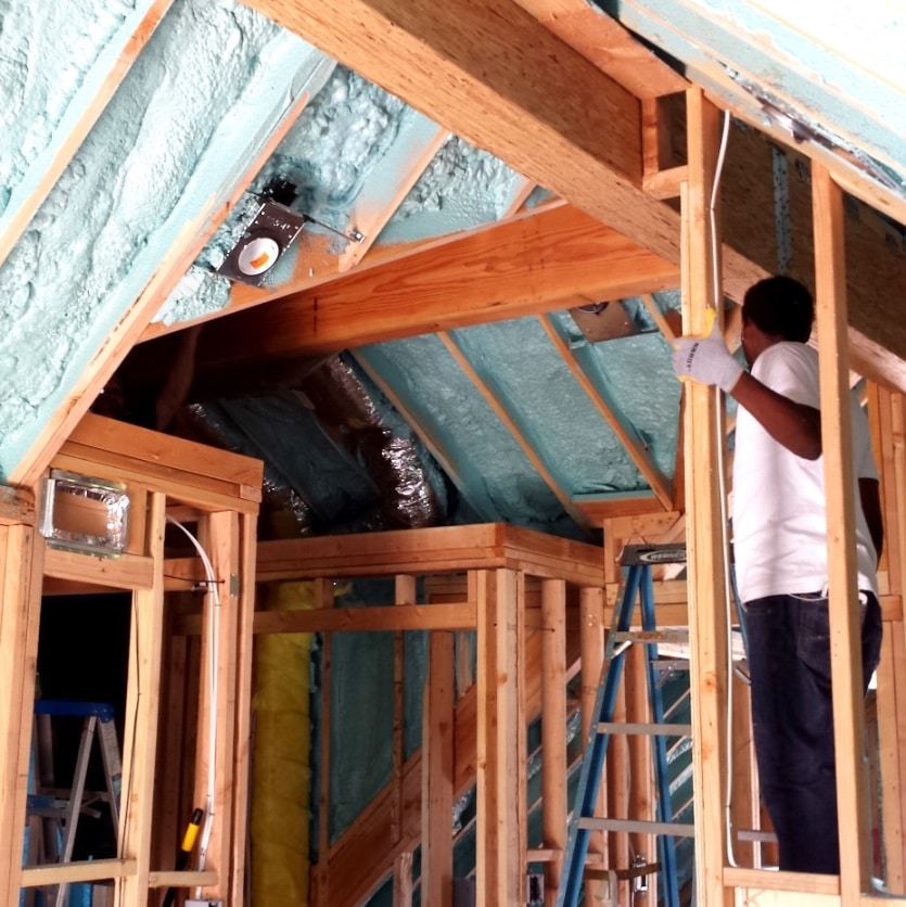 Atlanta Custom Home Wine Cellar with Closed cell Spray Foam Insulation