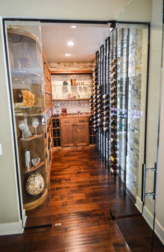Transitional Custom Wine Cellar by Atlanta Builders