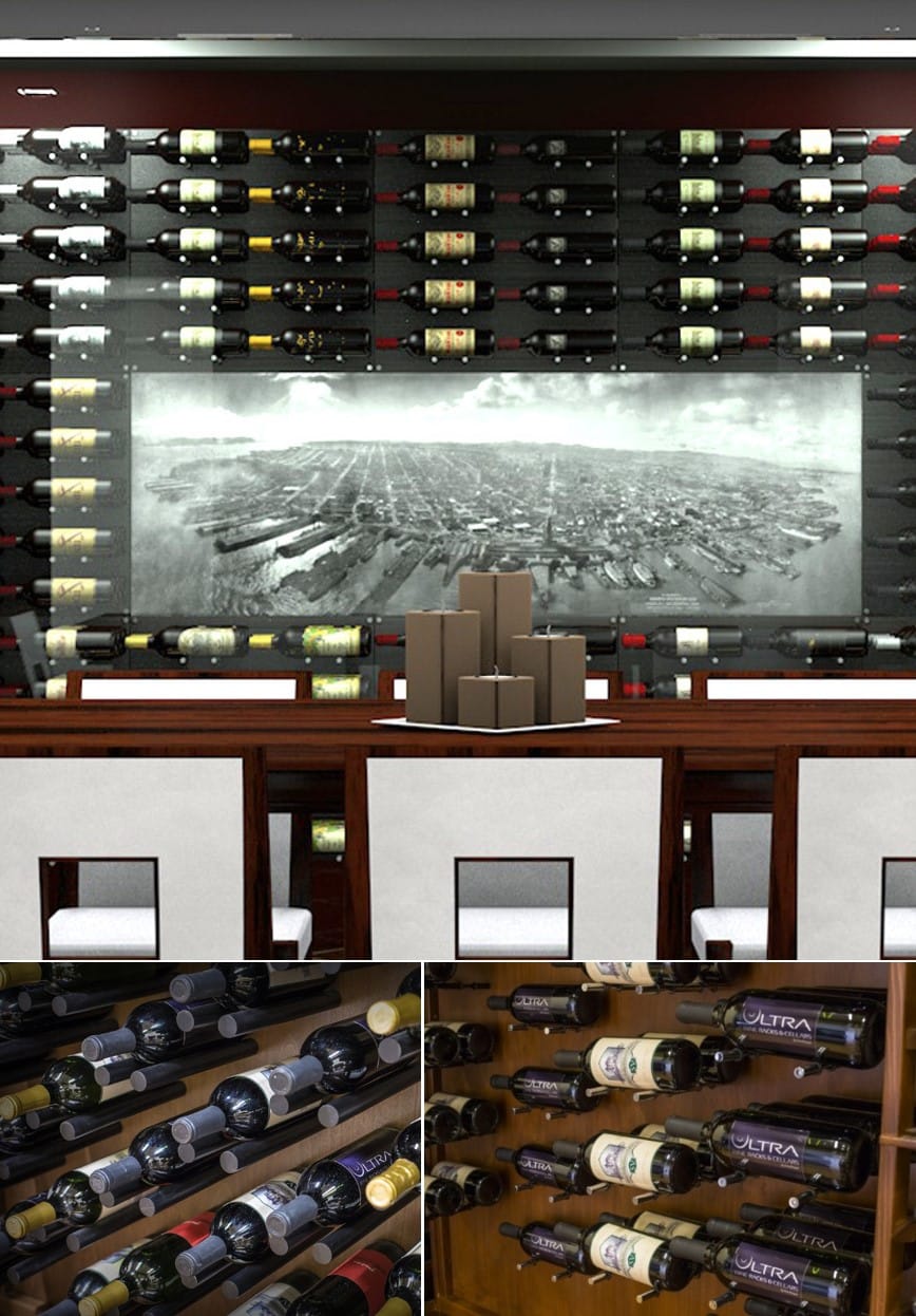 Modern Wine Cellar Design with Peg Wine Racks