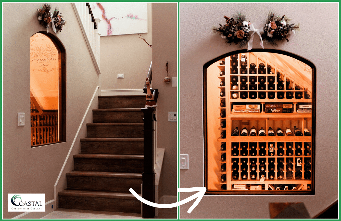 Transforming A Small Space into Wine Cellar Under Stairs in Atlanta