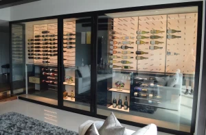 5 - Sophisticated Display of Modern Wine Wall Installed in an Atlanta Home