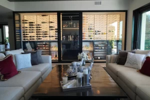 1 - Modern Wine Wall that Enhanced the Beauty of the Living Room in Atlanta