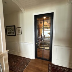 (1) Dual-paned French doors are stylish, functional pieces that can adds character to your otherwise simple wine cellar in the basement.